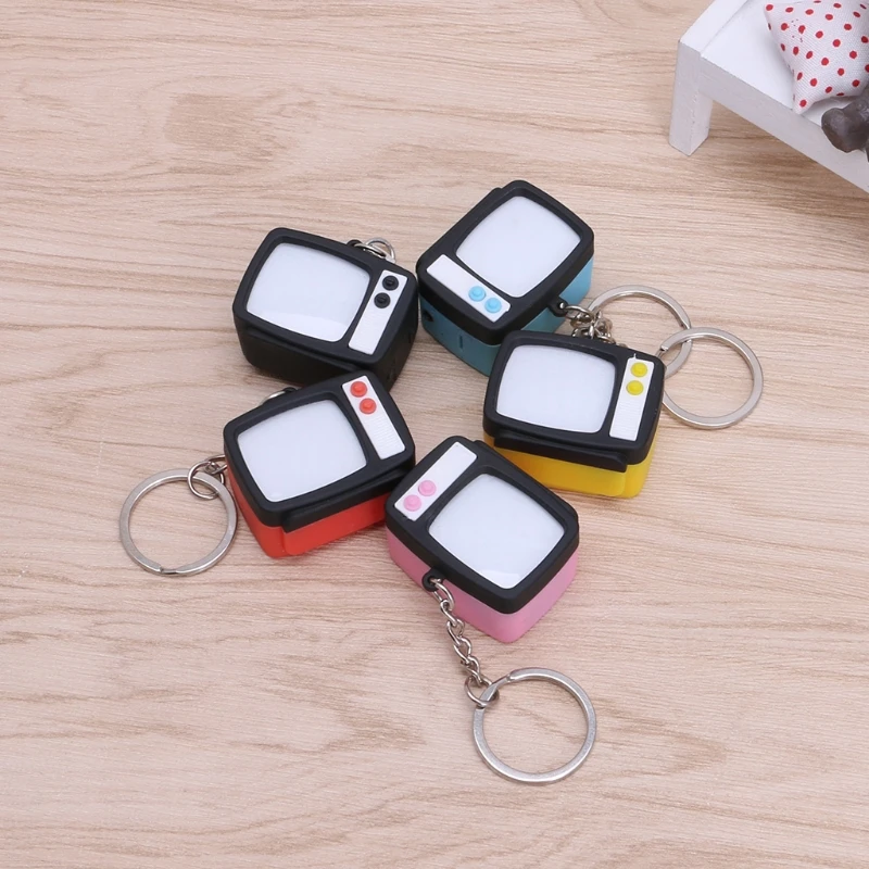 

Creative Television LED Keychain Key Holder Mini TV Sound Light Up Decor Gift
