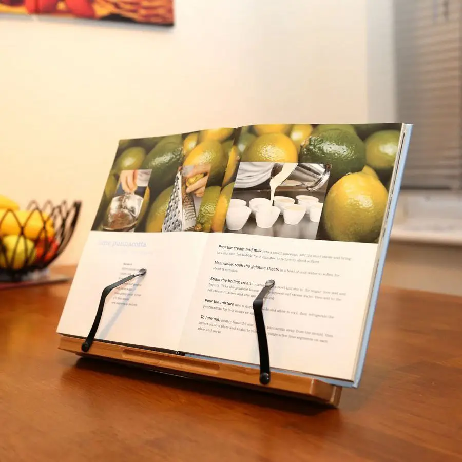 Holder for Books, iPads, Tablets and Smartphones. Easily Holds Large or Small Cookbooks Holder for Books, iPads, Tablets and Smartphones. Easily Holds Large or Small Cookbooks
