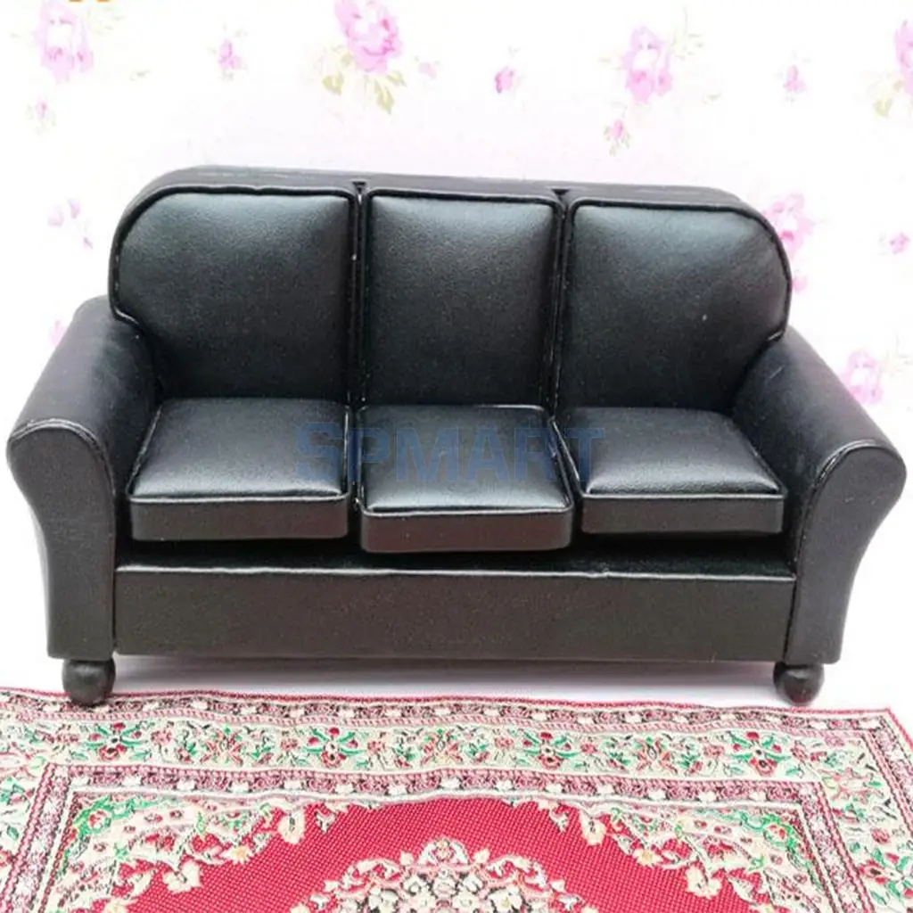 1/12 Dollhouse Furniture Leather Sofa Couch Chair