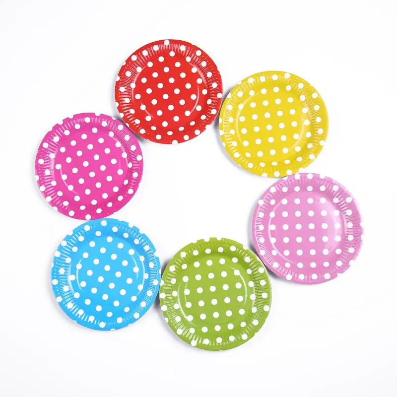 Polka Dots Paper Plates for Wedding Birthday Party Tableware Party
