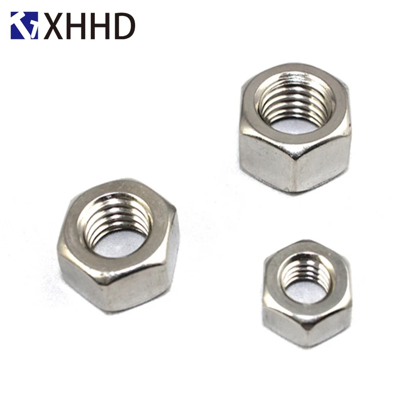 Шестигранная гайка из нержавеющей стали 304 Метрическая Резьбовая DIN934 M1 M1.2 M1.6 M2 M3 M4