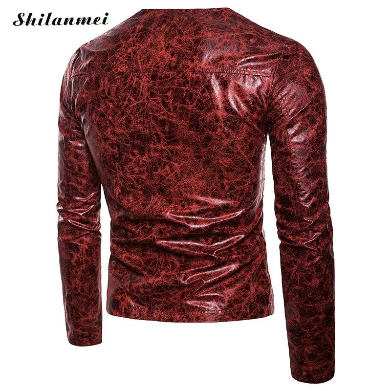 Новая Осенняя мужская куртка из искусственной кожи для мужчин фитнес модная мужская мотоциклетная куртка Casaco Masculino повседневное пальто