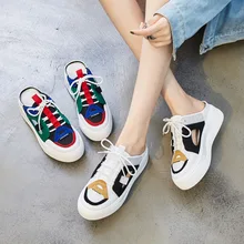 SMTZZJ/Модная парусиновая обувь на плоской подошве без застежки белые туфли на толстой подошве женские мягкие дышащие шлепанцы г., новинка, распродажа