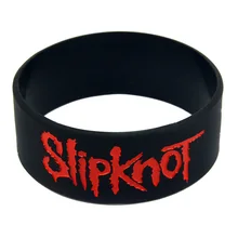 1pc slipknot silicone pulseira 1 Polegada largo debossed logotipo para concerto de música