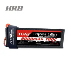 HRB 6S Lipo батарея 22,2 V 6000mAh 100C-200C для вертолета квадрокоптера грузовика лодки робота RC игрушки Batteria Graphene