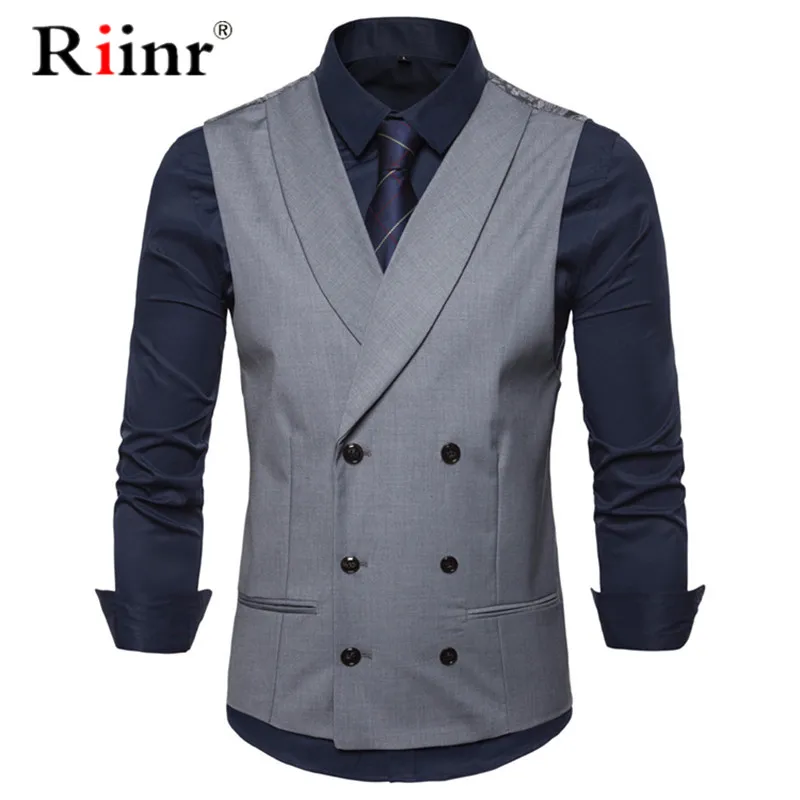 

Male British Style Casual Suit Vest Men 2019 Spring Autumn Sleeveless Vest Waistcoat Mens Slim Wedding Business Vests 2XL