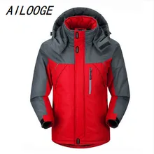 AILOOGE Новая Мужская Утепленная верхняя одежда супер теплое пальто зимняя альпинистская горная куртка с капюшоном Мужская парка ветрозащитная плюс размерные куртки