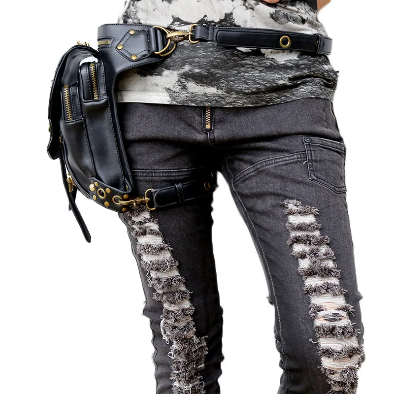 Steampunk Top Quality Black Leather Women Waist Bags Leg Bag Thigh Belt Motorcycle Ride Punk Rock Messenger Shoulder Pack Steampunk Top Quality Black Leather Women Waist Bags Leg Bag Thigh Belt Motorcycle Ride Punk Rock Messenger Shoulder Pack