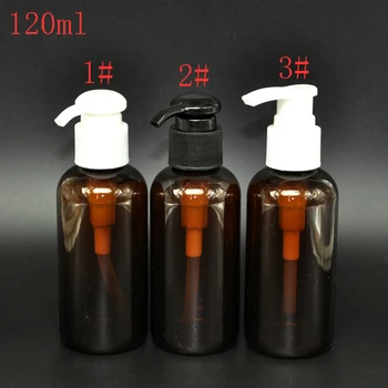 

120ml Empty brown spiral emulsion pump bottler,120cc PET packing bottlelotion bottle ,Shower shampoo bottles Screw pump bottle