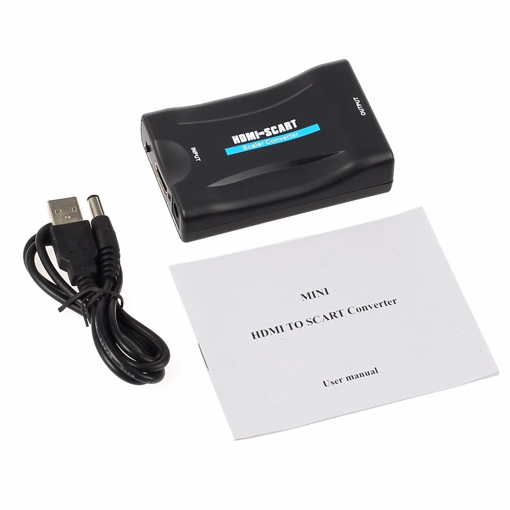 ESYNiC Алюминий 4 к HDMI конвертер/переходник в SCART HDMI вход SCART выходной адаптер композитный видео HD стерео аудио адаптер для SKY HD