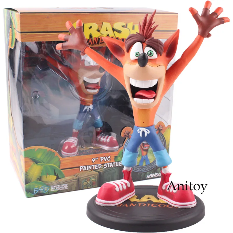 

Anime Crash Bandicoot Action Figure Game Crash 9'' PVC Painted Statue Activision ACT PVC Collectible Model Toys 22.5cm KT4819