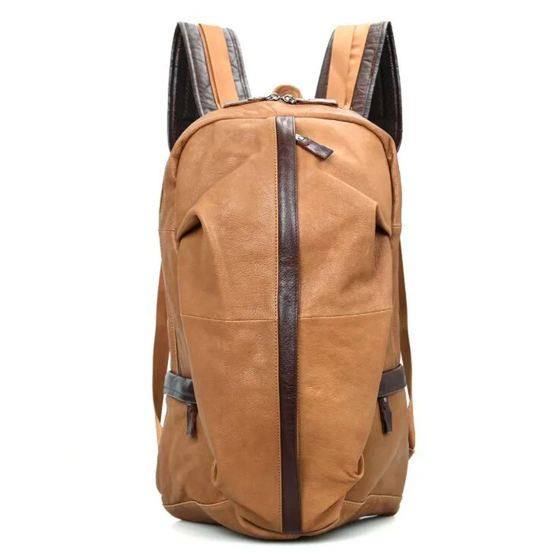Genuine Leather Men Backpack For High Quality Male Sheepskin Backpacks