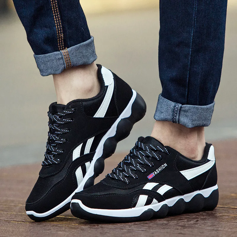 

Free shipping 3 colour 2018 fashion autumn and winter new men's shoes student shoes casual shoes Wear resistant men's shoes