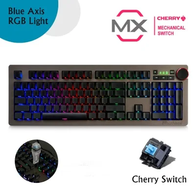 Ajazz AK60 USB проводной боковой резьба белый светильник/RGB подсветка механическая клавиатура с мультимедийной ручкой для светильник ing/регулятор громкости - Цвет: Черный