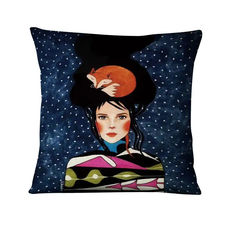 Night Sky Girls Fashion Art Cushion Decorative Pillow Home Decoration Pillows Almofadas Decorativas Para Sofa Throw Pillow 45*45 