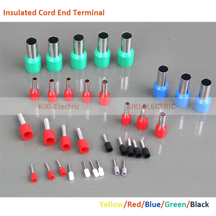

100pcs/lot Copper Pre-insulated Terminals suit for 1AWG 50mm2 cable Tube insulating ends/lugs E50-20