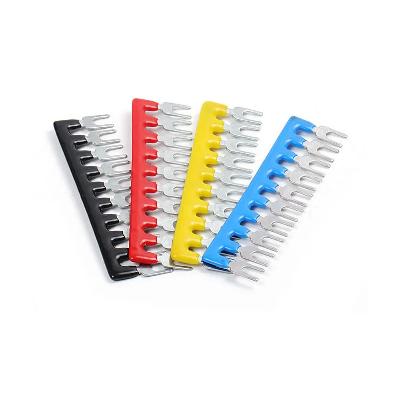 

1PCS 3 4 5 6 8 10 12bit short circuiter and Insulated Terminal Strip circuit chip wiring connecting bar yellow red blue TB15 A