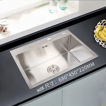 SUS304 строительные материалы изделия из нержавеющей стали для дома, кухни, моющее корыто, одинарная чаша, кухонная раковина с краном