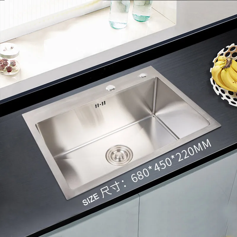 

SUS304 stainless steel building materials hardware home kitchen washing trough single bowl kitchen sink with faucet