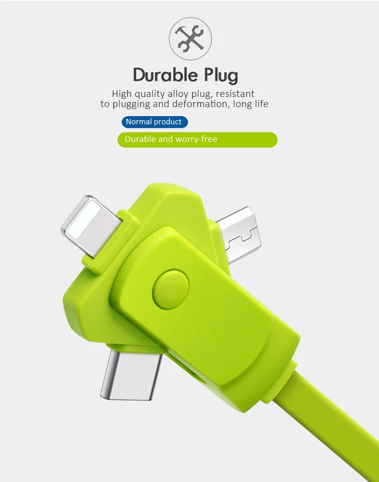 TPE 3 in 1 Micro USB Charger Cable Type C Lighting Charge Cables For iPhone X 7 8 Plus For Xiaomi Samsung Charging Cord 1M (7)