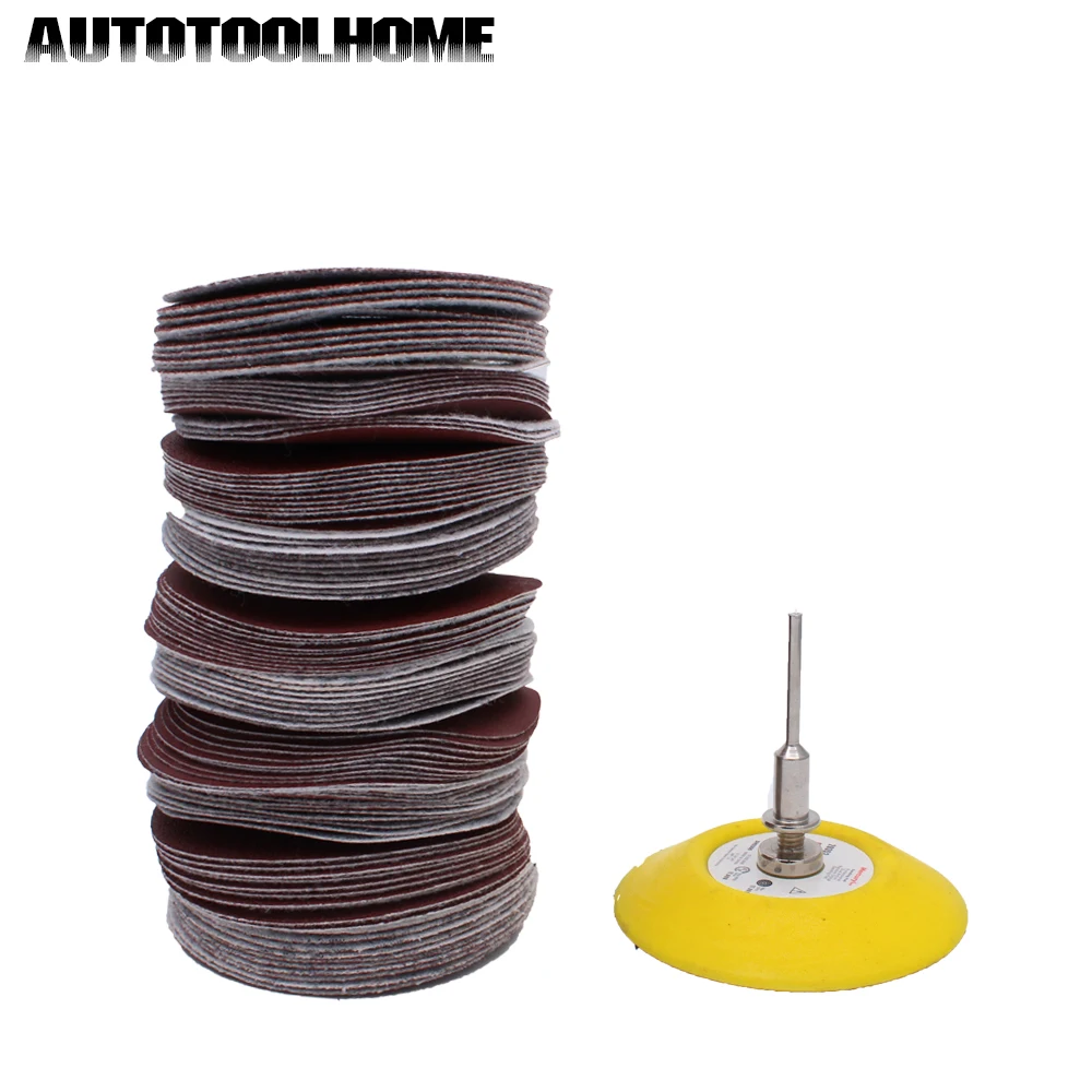 

101pc/set 75mm Sanding Disc Sander Disk 60-800 Multi Grit Sandpaper with 3" Backing Plate For Dremel Accessories Abrasive Tools