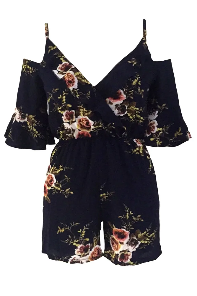 Navy-Multi-Floral-Ruffle-Wrap-Cold-Shoulder-Playsuit-LC64278-5-5