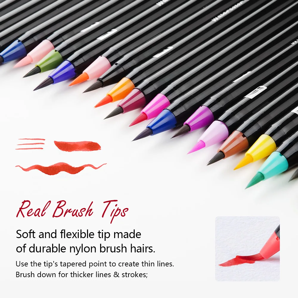 Günstige Arrtx 24 48 Farben Wahre Pinsel Marker Stifte Professionelle Wasser Basierend Marker Waschbar   Ungiftig Flexible Pinsel Tipps für Malerei