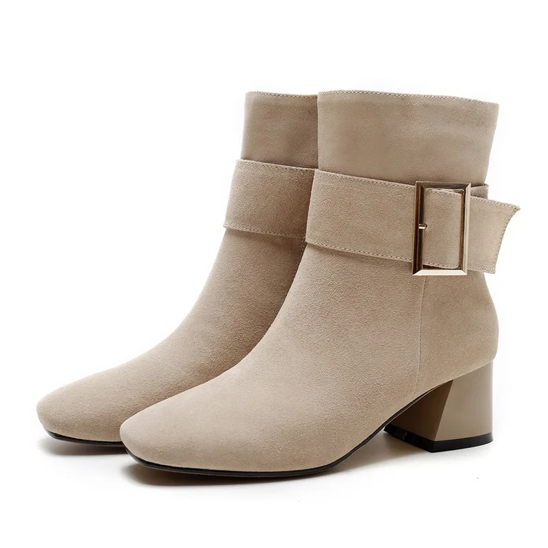 Suede angle boots VENCHALE 2017 Ankle high-end ank