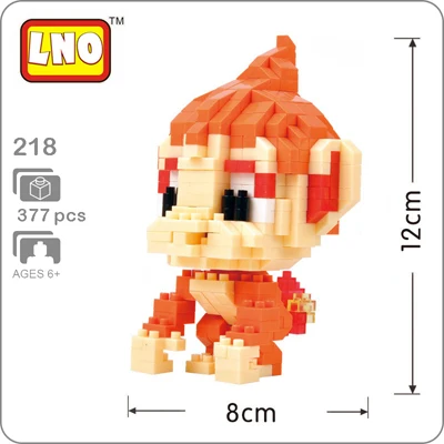 Chimchar LNO аниме Pocket Monster Pikachu Koffing Psyduck Poliwhirl Meowth Mudkip Piplup Diamond Мини Строительные маленькие блоки игрушка без коробки - Цвет: Chimchar