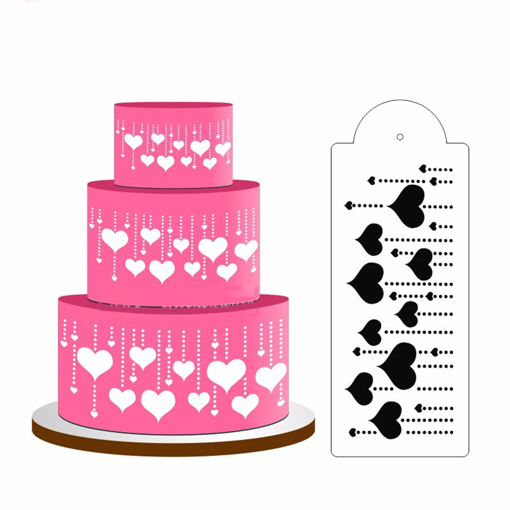 Hanging Heart Cake Stencil Side Cake Top Stencil Decor ...