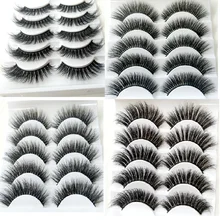 Новинка, 5 пар, настоящие норковые ресницы, 6D натуральные накладные ресницы, 3d норковые ресницы, мягкие ресницы для наращивания, набор для макияжа, Cilios