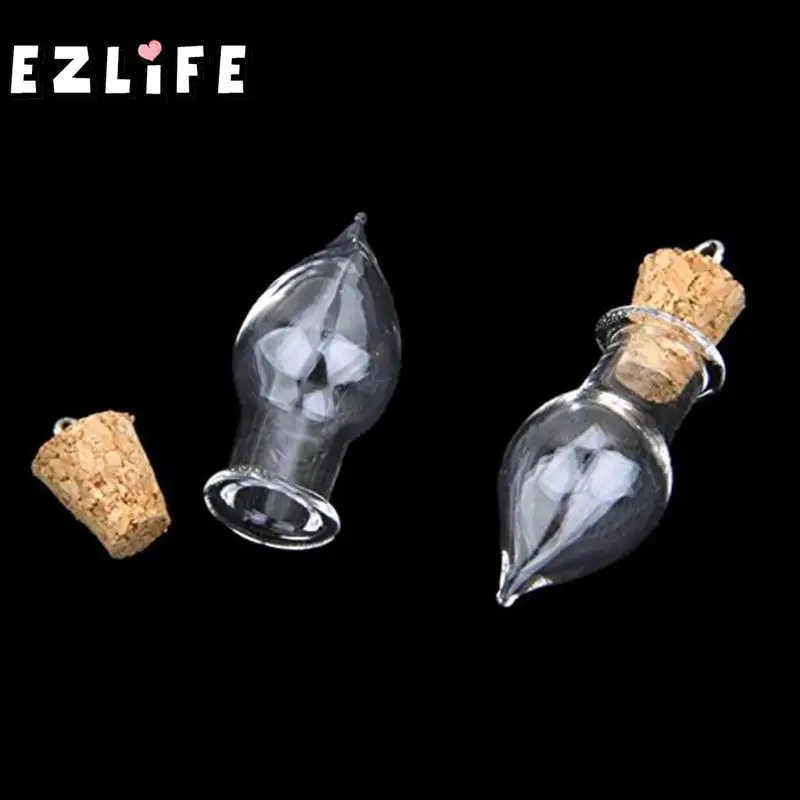 10x маленькие стеклянные бутылки капли для высушенных цветов пробковые подвески