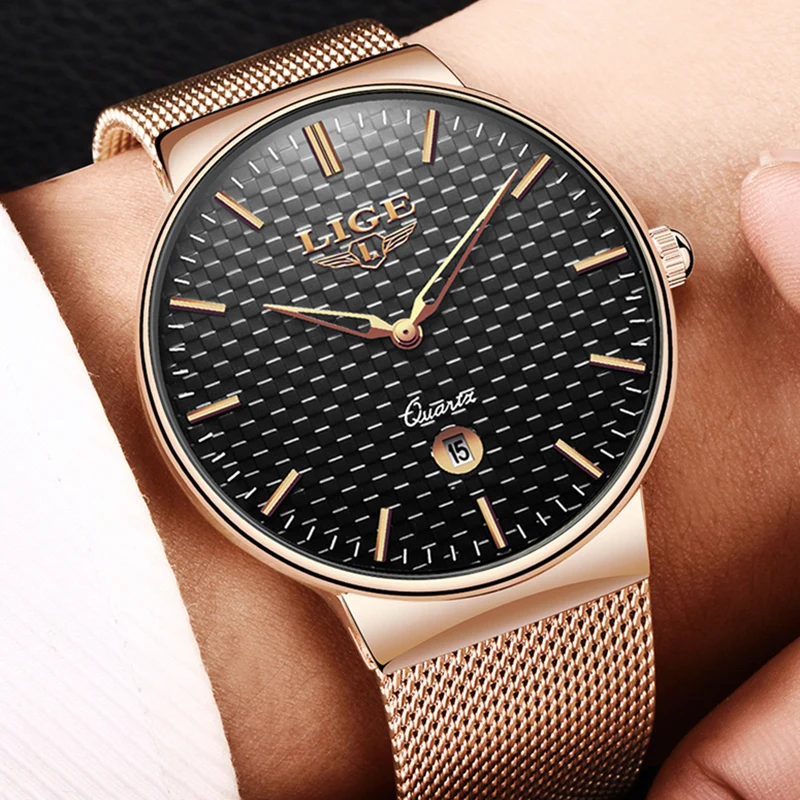 LIGE Watch Men Fashion Sports Quartz Waterproof Business Steel Mesh Watch Mens Watches Top Brand Luxury Clock Relogio Masculino LIGE Watch Men Fashion Sports Quartz Waterproof Business Steel Mesh Watch Mens Watches Top Brand Luxury Clock Relogio Masculino