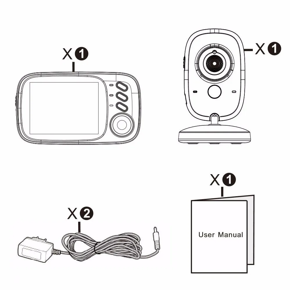 Babycam маленьких камера с мониторы няня видео 3,2 дюймов TFT цвет ЖК дисплей ИК Ночное Видение 2 способ говорить 8 устройство контроля