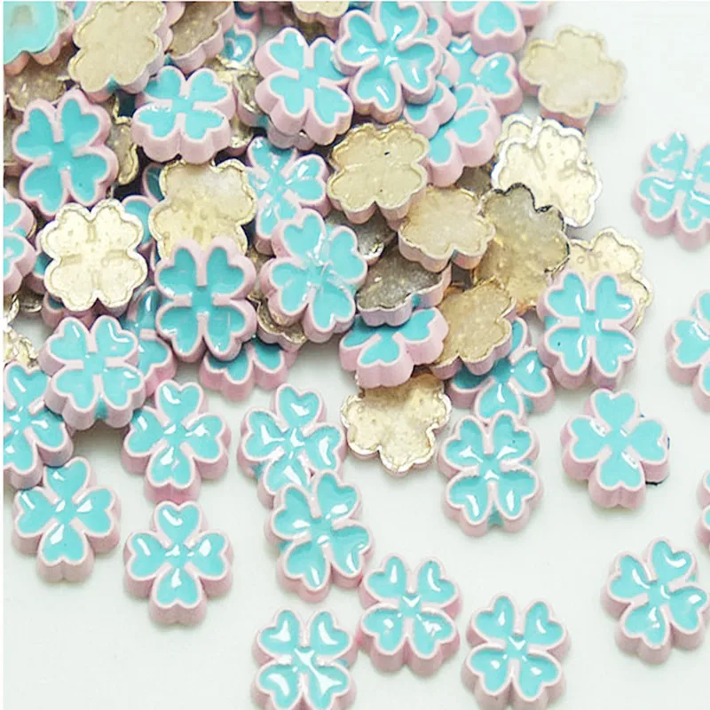 

SINUAN Metal Rivets Hot-Fix Rivet Spikes Multi-Colored Jeans Rivets Painted Metal Spikes Four-Leaf Clover Studs For Clothes