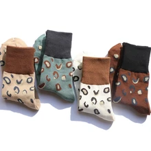 Модные Хлопковые женские носки с леопардовым принтом золотого, серебряного цвета, винтажные носки высокого качества с леопардовым принтом