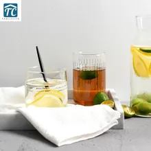 Высокотемпературный стеклянный стакан в скандинавском стиле с английским алфавитом для завтрака молочного сока два разных высоты стекла es