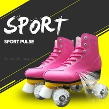 6 цветов Новые взрослые двухрядные роликовые коньки четырехколесные коньки для взрослых мужчин и женщин Уличная обувь для скейтборда