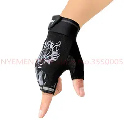 Новые спортивные перчатки для детей полу-палец волк печати перчатки детские варежки против скольжения для мальчиков и девочек перчатки