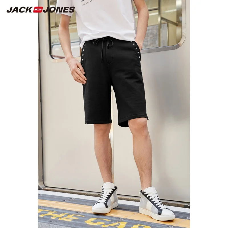 Jack Jones Men's 100% Cotton Stretch Drawstring Knee-high Shorts|219215504