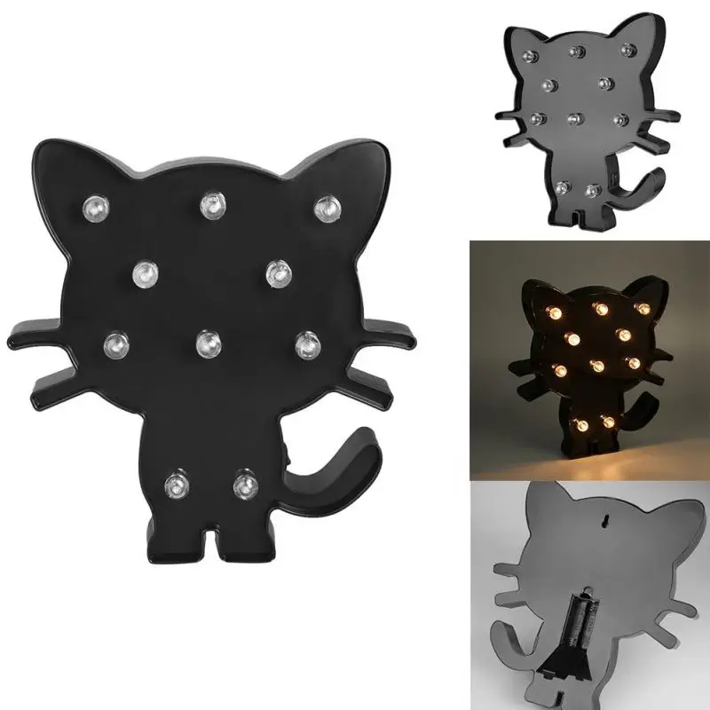

Neon Light LED Naughty Cat Shape Night Light Decoration Lamp for Child Birthday Gift Kid's Room