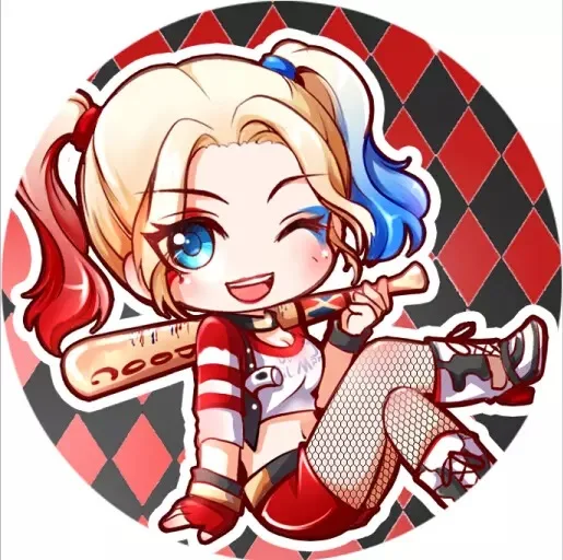 58 mm runde pin platte selbstmord squad kawaii harley quinn