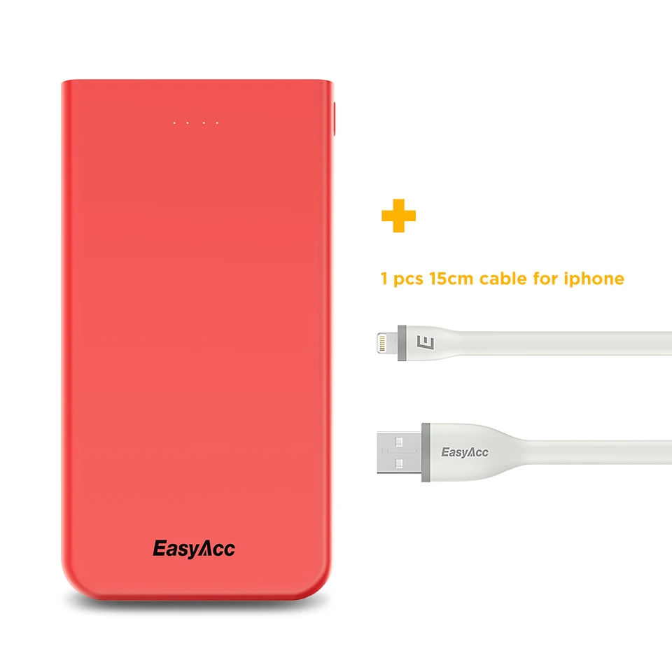 Easyacc 10000 мАч Мощность банка для Xiaomi Mi 5 V/2A USB Порты и разъёмы тонкий Портативный универсальный внешний резервный аккумулятор от Батарея мобильный фаст Зарядное устройство - Цвет: same as picture