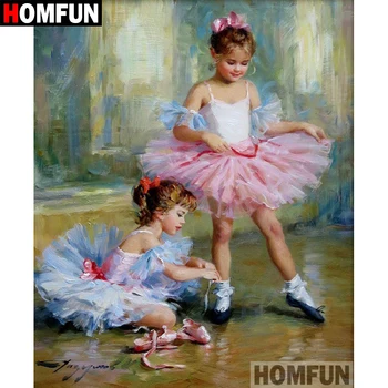 

HOMFUN Full Square/Round Drill 5D DIY Diamond Painting "Ballet girl" Embroidery Cross Stitch 5D Home Decor Gift A08797
