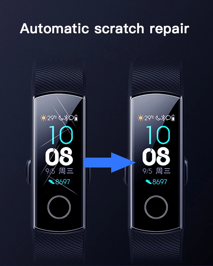 2 шт. анти-шок мягкий защитная пленка tpu для huawei Honor Band 4 защитные пленки Honor Band 4 бег полный экран крышка