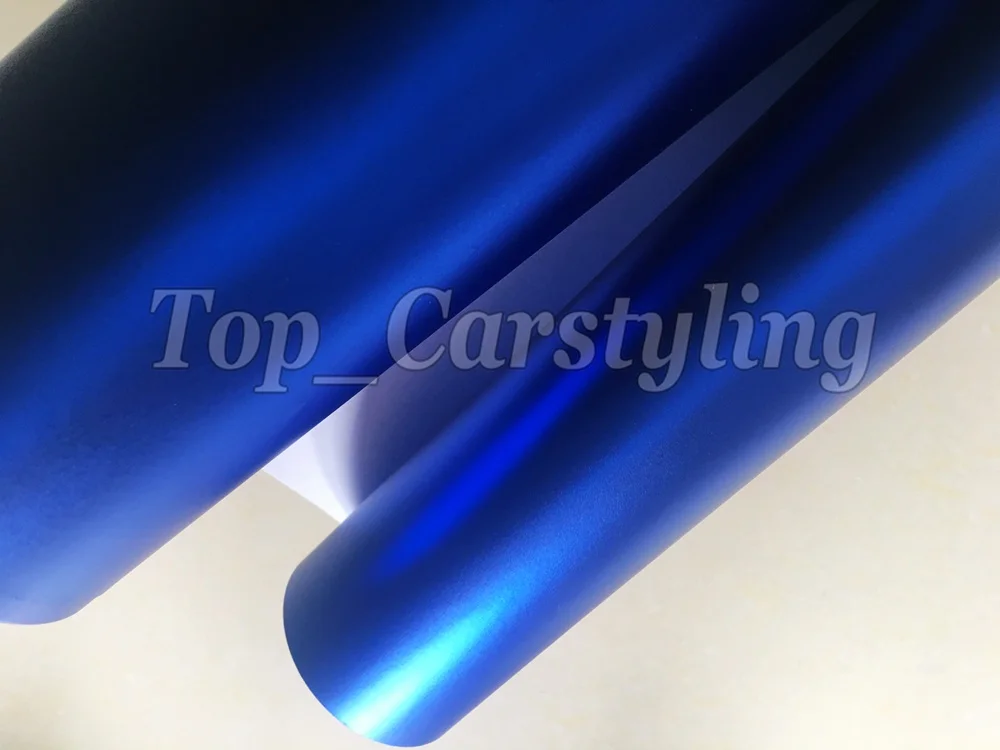 blue satin chrome frozen car wrapping foil apa wrap foile (1)