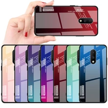 For Oneplus 7 Cover UYFRATE Slim Gradient Glass Phone Case Smooth Tempered Glass Cover Funda For Oneplus 7 7 Pro OnePlus 6T 6