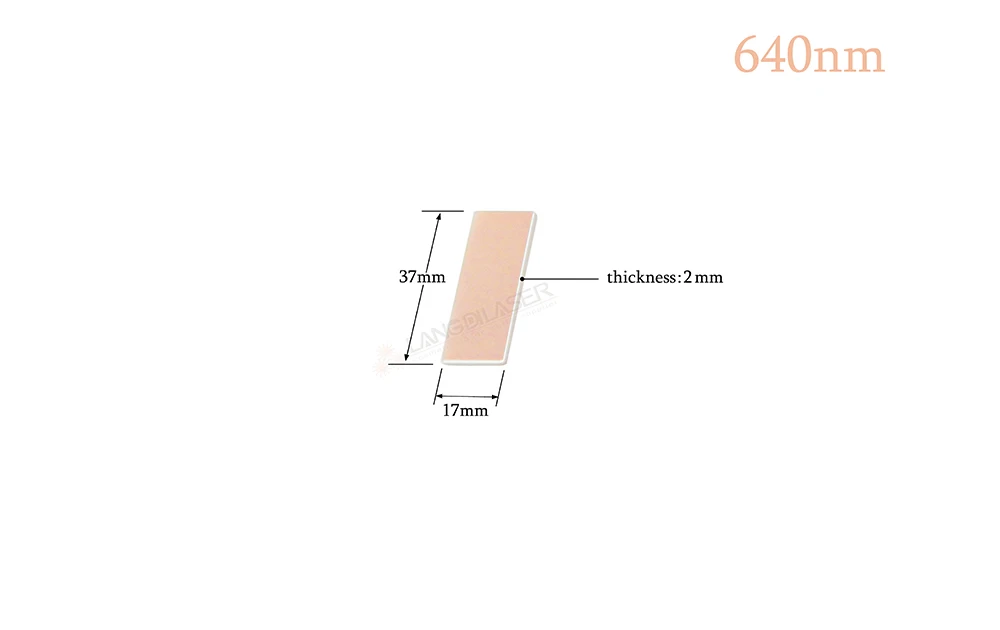 Фильтр 640nm, размер: 37*17*2 мм, для удаления волос, оптический фильтр для лазерного удаления волос