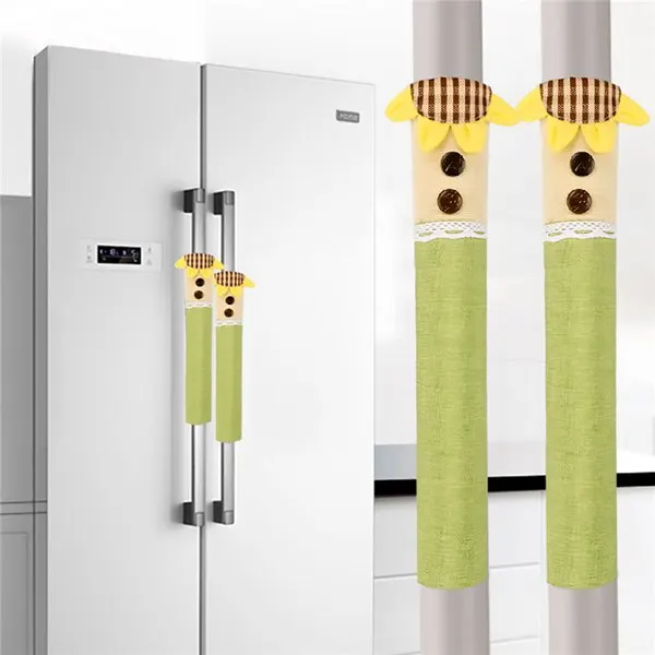 1 пара хлопковых дверных ручек чехлы на холодильник чехол для дверной ручки практичные двухдверные холодильники защитные перчатки для дома кухонные инструменты