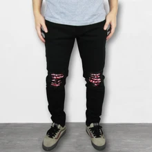 VFIVEUNFOUR 2019 NEW Vintage fashion mens destroyed jeans hole casual pants jogger jeans hip hop slim ripped jeans Pencil Pants